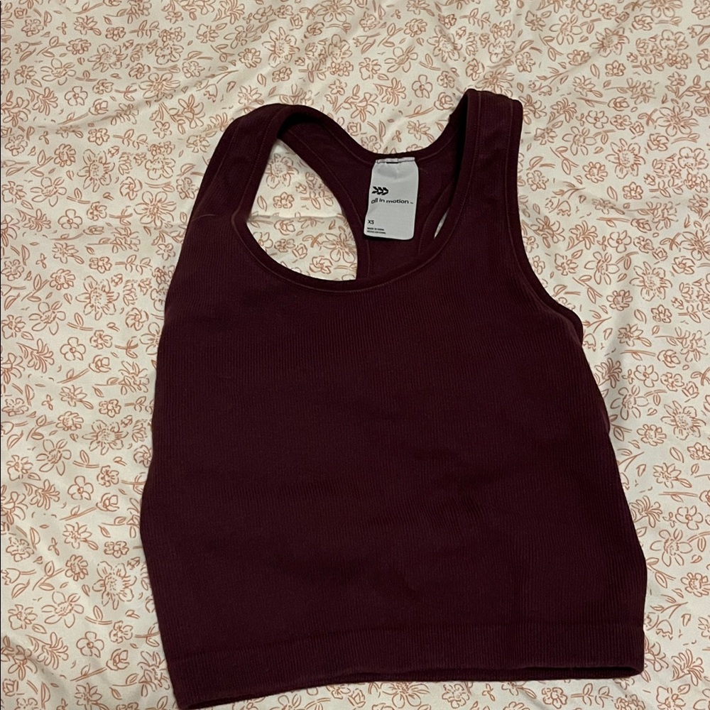 All in Motion Burgundy Crop Top